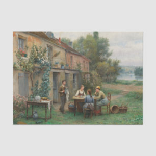 Coffee in the Garden by Daniel Ridgway Knight Tissue Paper