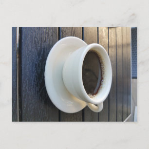 Coffee in white mug postcard