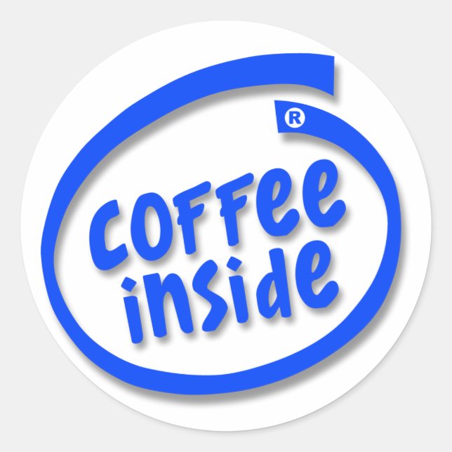 Coffee Inside Classic Round Sticker (Front)