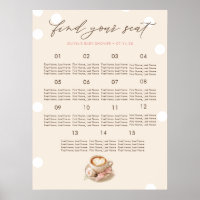 Coffee Inspired Baby Shower Seating Chart