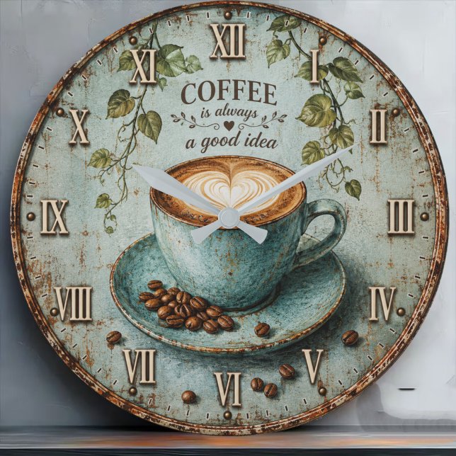 Coffee Is Always a Good Idea Large Clock (Creator Uploaded)