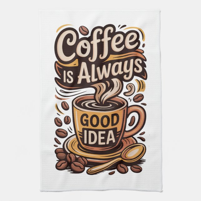 Coffee is Always Tea Towel (Vertical)