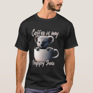 Coffee Is My Happy Juice Koala T-Shirt