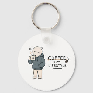 Coffee Is My Lifestyle Funny Coffee Lover Meme Key Ring
