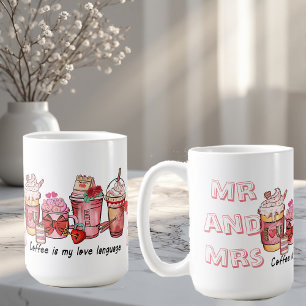 Coffee is My Love Language Couple Mr and Mrs Funky Coffee Mug