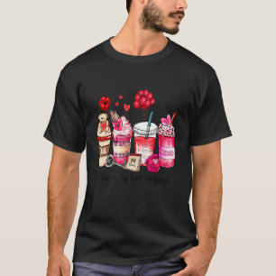 Coffee Is My Love Language Cute Red Heart Valentin T-Shirt