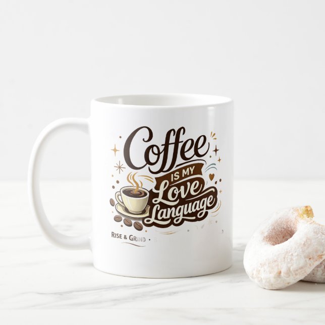 Coffee Is My Love Language Mug  (With Donut)