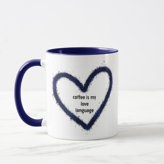 Coffee Is My Love Language Navy Blue Combo Mug  (Left)