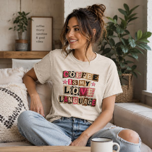 Coffee is my Love Language Ransom Note Letters Tri-Blend Shirt