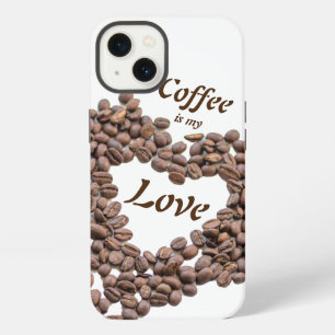Coffee is my love with coffee beans heart iPhone 13 case
