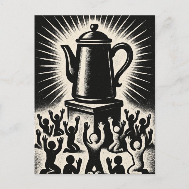 Coffee Is My Religion – Worship Coffee Postcard (Front)