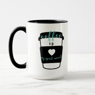 Coffee is my spirit animal funny quote mint joke mug