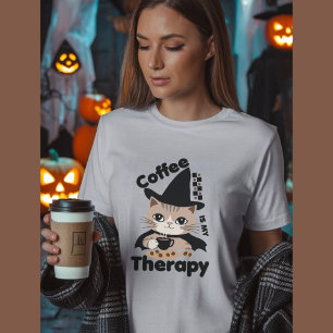 Coffee is my therapy funny Halloween T-Shirt