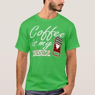 Coffee is My valentine Red Buffalo Plaid for wome T-Shirt