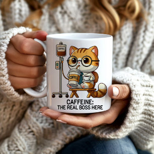 Coffee IV Drip Caffeine Real Boss Funny Mug