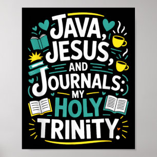 Coffee Jesus Journal Christian Book Lover Poster