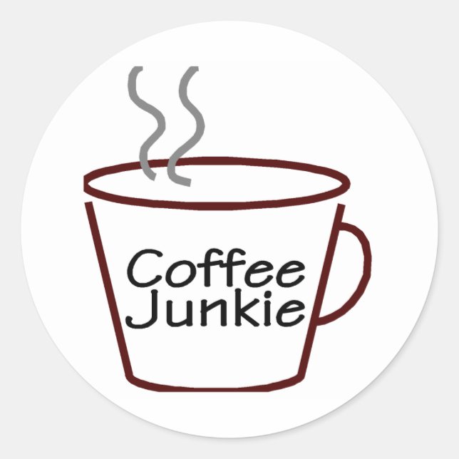 Coffee Junkie Classic Round Sticker (Front)