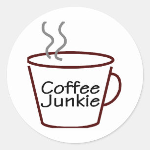 Coffee Junkie Classic Round Sticker