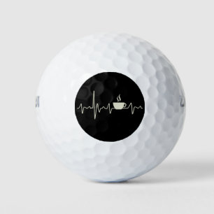 Coffee junkie espresso design with heartbeat golf balls