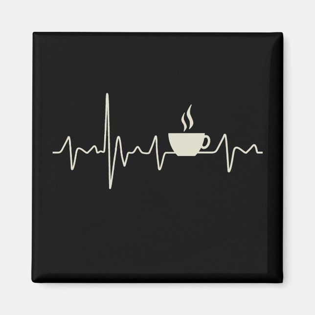 Coffee junkie espresso design with heartbeat magnet (Front)