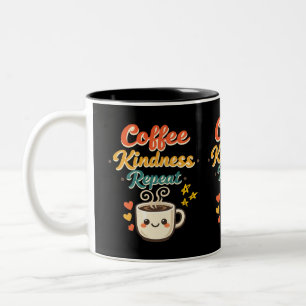 Coffee Kindness Repeat Cute Retro Coffee Ceramic Two-Tone Coffee Mug