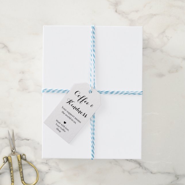Coffee & Kindness Script Gift Tag (With Twine)
