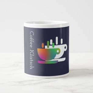 Coffee Klatsch Navy Blue Large Coffee Mug