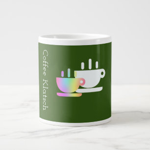 Coffee Klatsch Rainbow Green Large Coffee Mug