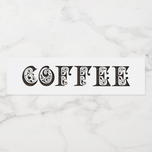Coffee Label Elegant Typography Funny Beans (Single Label)