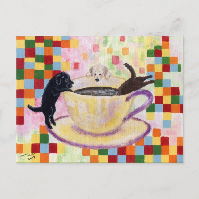 Coffee Labradors Postcard (Front)