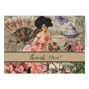 Coffee Lady Victorian Woman Pink Rich Gown