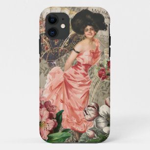 Coffee Lady Victorian Woman Pink Rich Gown Case-Mate iPhone Case