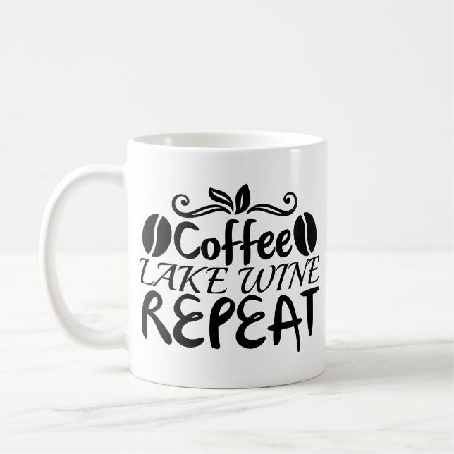 Coffee Lake Wine Repeat Coffee Mug (Left)