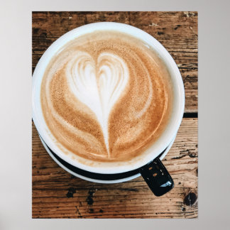 Coffee Latte Art Heart Poster