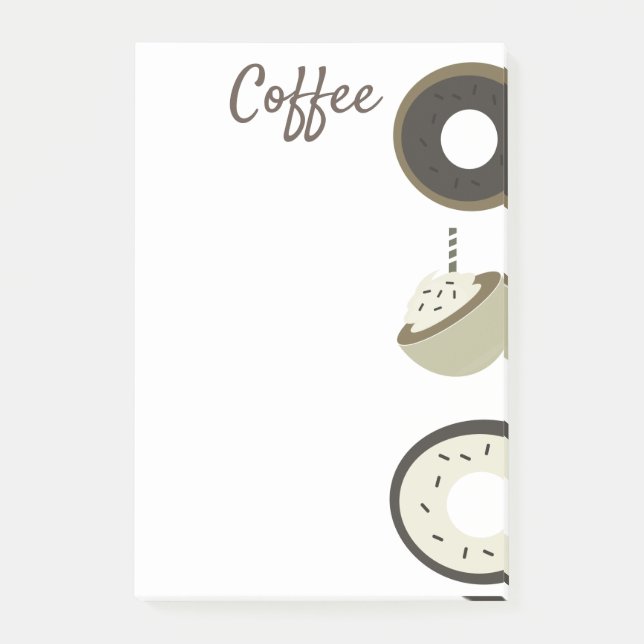 Coffee Latte Chocolate Doughnut Post-it Notes (Front)