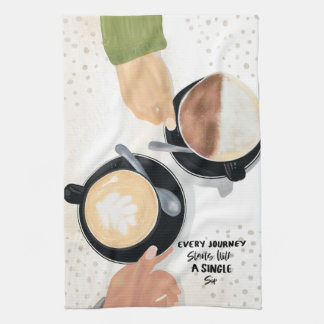Coffee Latte Cups Kitchen Towels