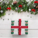 Coffee Latte Expresso Cup Christmas Themed Wrapping Paper<br><div class="desc">Christmas coffee cup wrapping paper for a unique and festive touch for a coffee lover.   Wrap your coffee cups in the paper,  tie it with a ribbon,  and you have a fun gift wrap that will surely delight any coffee lover this holiday season.</div>