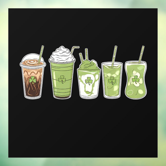 Coffee Latte Green Cute Irish St Patrick's Day (Sheet 3)