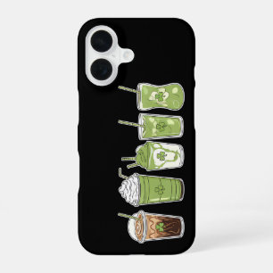 Coffee Latte Green Cute Irish St Patrick's Day iPhone 16 Case