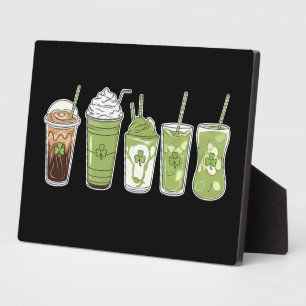 Coffee Latte Green Cute Irish St Patrick's Day Plaque