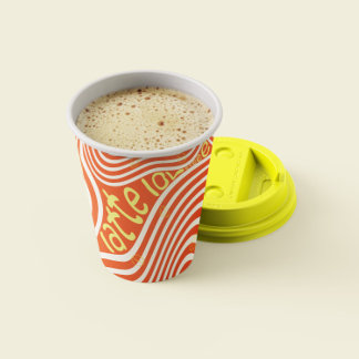 Coffee Latte Love Vibrant Paper Cups