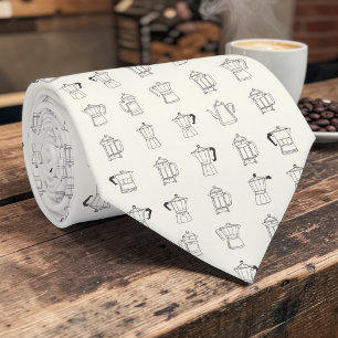 Coffee Latte Lovers Custom Necktie
