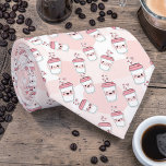 Coffee Latte Pink Custom Necktie<br><div class="desc">This custom necktie is perfect for the coffee lover in your life! Featuring a unique and eye-catching design,  this tie is a stylish way to express their passion for the perfect cup. Whether it's for a special occasion or everyday wear,  this necktie makes a thoughtful and memorable gift.</div>