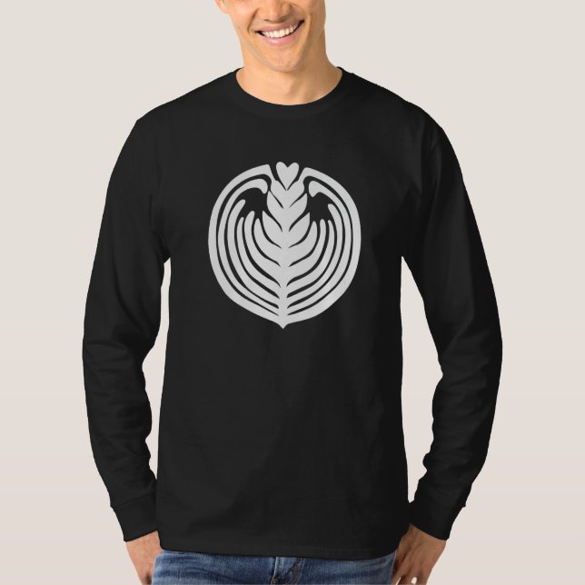 Coffee  Latte Stacked Tulip Barista style T-Shirt (Front)