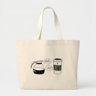 Coffee Latte Valentine's Love Large Tote Bag