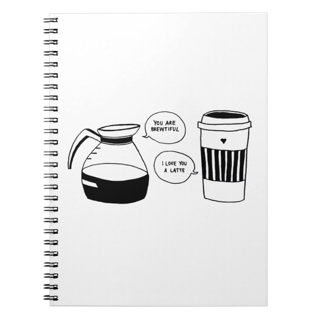 Coffee Latte Valentine's Love Spiral Notebook (Front)