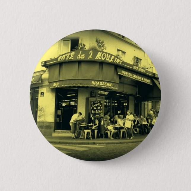 Coffee Le Deux Moulain 6 Cm Round Badge (Front)