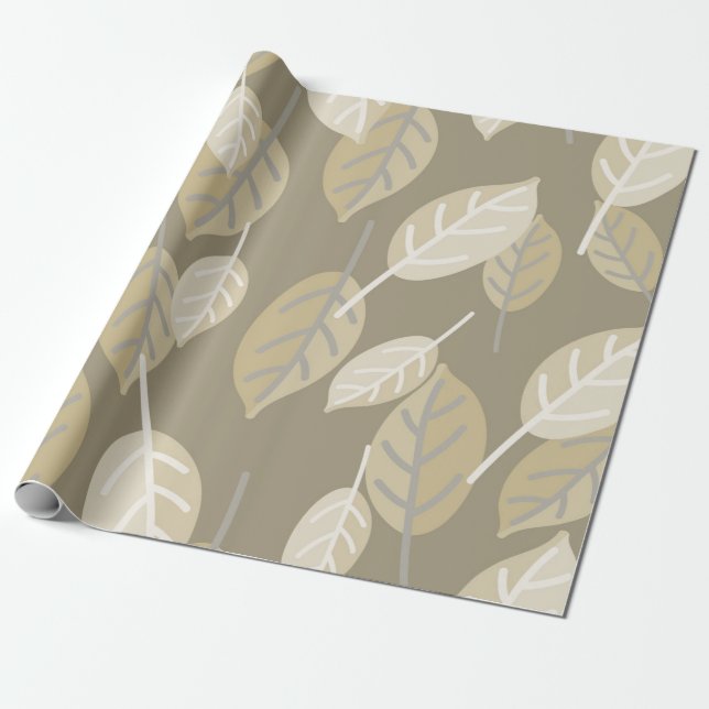 coffee leaves wrapping paper (Unrolled)