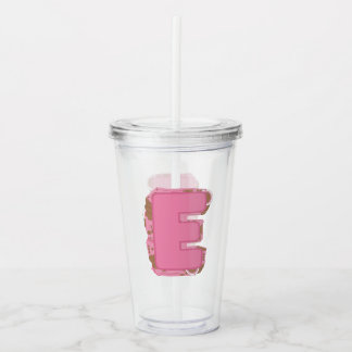 Coffee Letter E: Monogram Initial Acrylic Tumbler