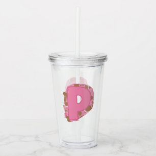Coffee Letter M: Monogram Initial Acrylic Tumbler